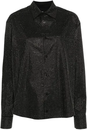 GIUSEPPE DI MORABITO Rhinestone-embellished poplin shirt