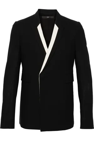 SAPIO Contrasting-trim double-breasted blazer