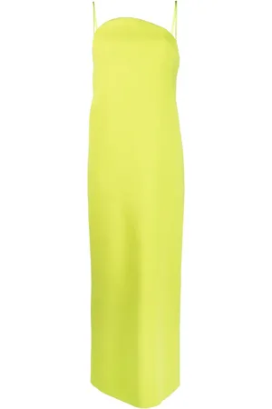 Sportmax Asymmetric-neck stretch-cotton maxi dress