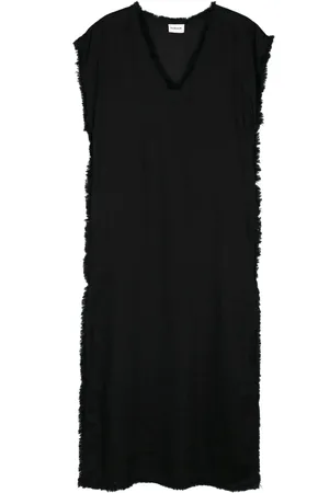 P.A.R.O.S.H. Frayed linen midi dress