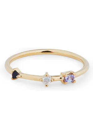 Otiumberg 9kt yellow Three Stone Bamboo diamond ring