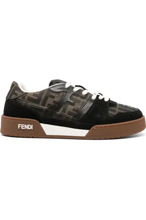 Fendi Zucca-monogram panelled sneakers