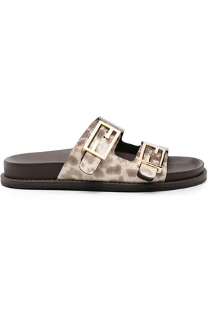 Fendi Snakeskin-effect leather slides