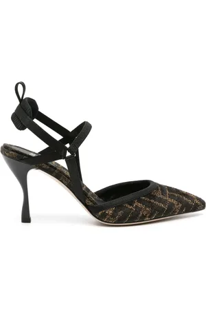 Fendi Colibr?? Lite 85mm chenille slingback pumps
