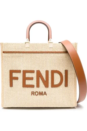 Fendi Medium Sunshine raffia tote bag