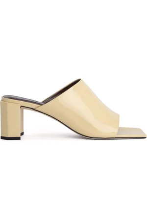 By Far Katya Parchment 60mm leather mules