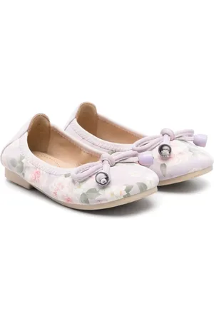 MONNALISA Floral-print ballerina shoes