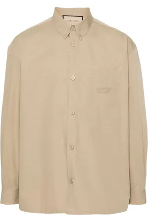 Gucci Logo-embroidered cotton shirt