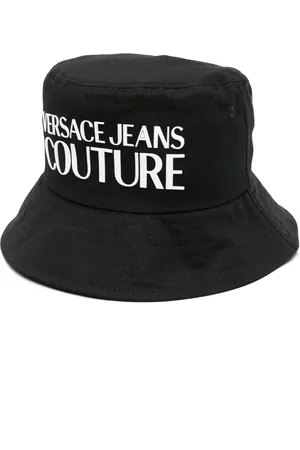 VERSACE Logo-patch cotton bucket hat
