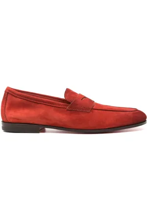 santoni Penny-slot suede loafers