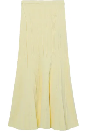 Self-Portrait Ribbed-knit midi skirt