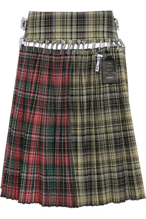 Chopova Lowena Wood checked plissé skirt