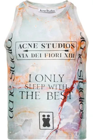 Acne Studios Marble artwork-print tank top