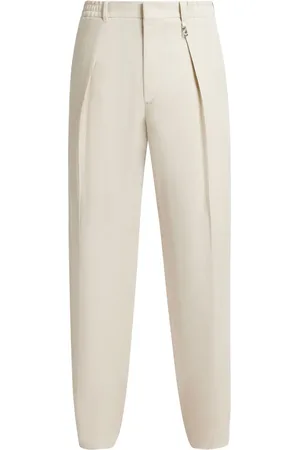 Fendi Pintuck-detail straight-leg trousers
