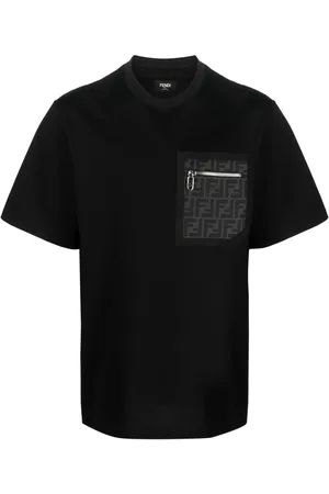 Fendi FF-monogram pocket cotton T-shirt