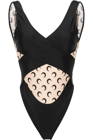 Marine Serre Draped moon-print swimsuit