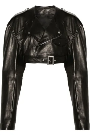 Rick Owens Micro Biker cropped leather jacket