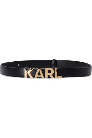 Karl Lagerfeld Logo-buckle leather belt