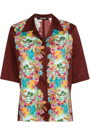 Roberto Cavalli Hawaii-print cotton shirt