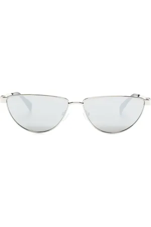 Alexander McQueen Mirorred oval-frame sunglasses