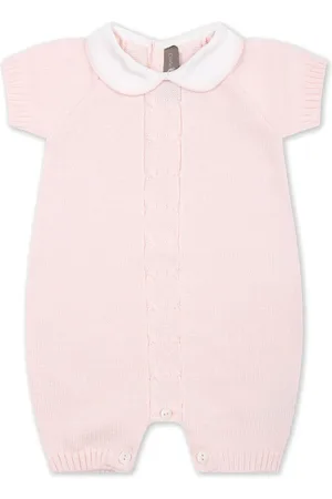 LITTLE BEAR Cable-knit cotton romper