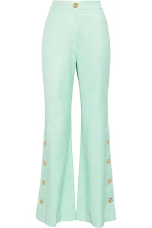 Patou Button-hem tweed flared trousers