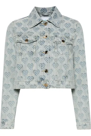 Casablanca Heart monogram-jacquard denim jacket