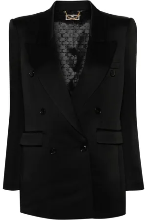 Elisabetta Franchi Double-breasted satin blazer