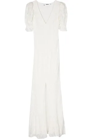 ROTATE Puffy-sleeve lace maxi dress