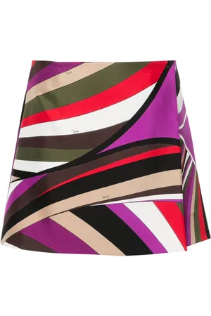 Puccini Iride-print silk mini skirt