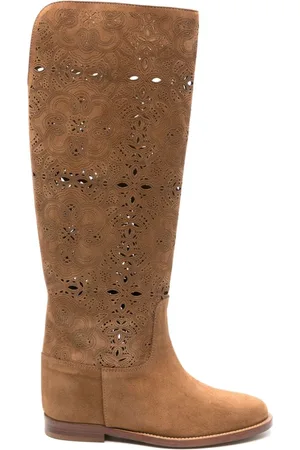 Via Roma Openwork suede boots