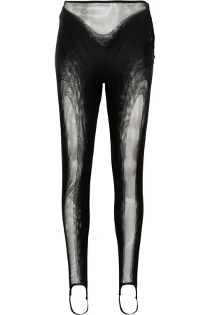 MUGLER Stirrup mesh leggings