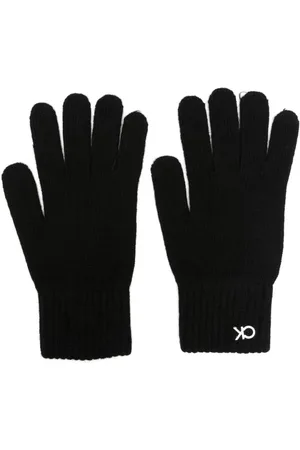 Calvin Klein Logo-plaque ribbed gloves