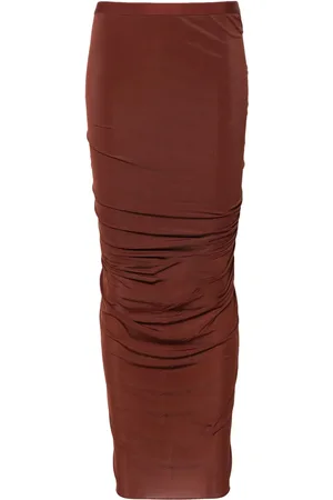Rick Owens Shrimp ruched midi skirt