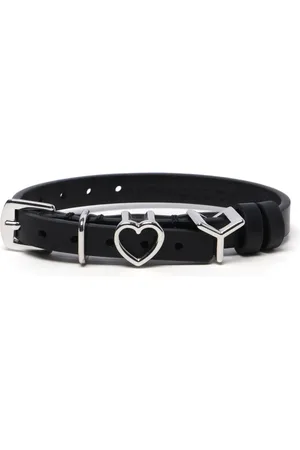 Y / PROJECT Heart-plaque leather choker