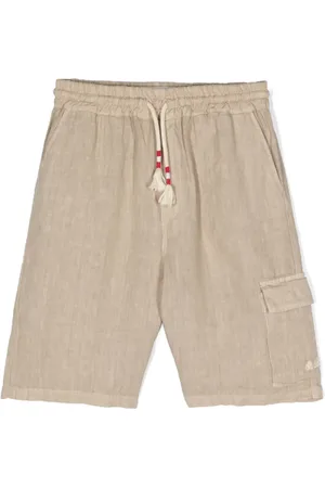 MC2 SAINT BARTH Logo-embroidered linen shorts