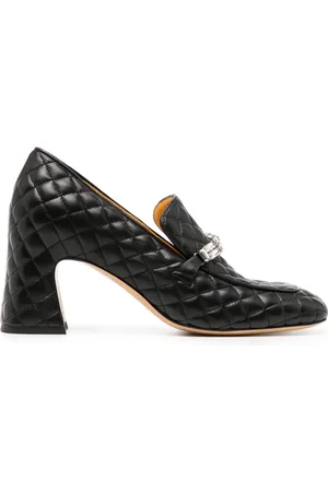 Madison.Maison Quilted crystal-embellished pumps