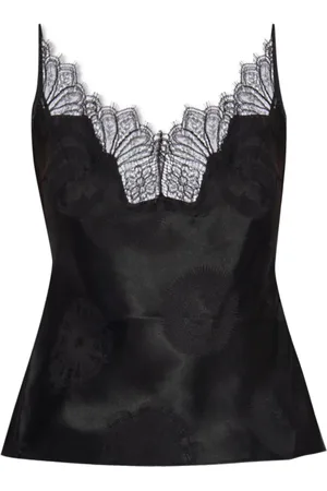 COPERNI Lace-trim silk tank top
