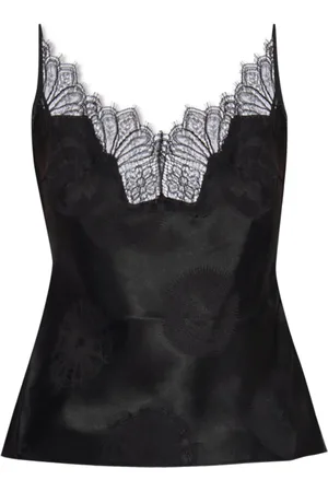 COPERNI Lace-trim silk tank top