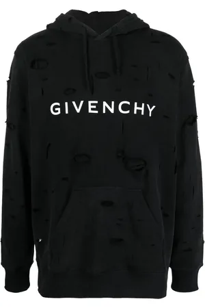Givenchy Distressed-effect drawstring hoodie