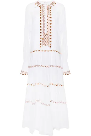 ERMANNO SCERVINO Round-neck maxi tiered dress
