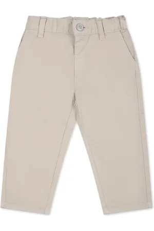 Emporio Armani Logo-plaque elasticated-waist jeans