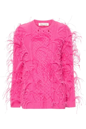 VALENTINO GARAVANI Feather-detail knitted jumper