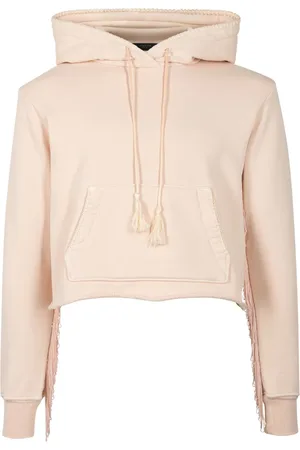 AMIRI Fringe-trim "Beige" cotton hoodie