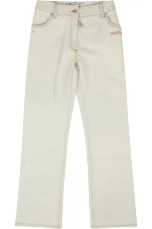 OFF-WHITE Logo-appliqu?? cropped jeans