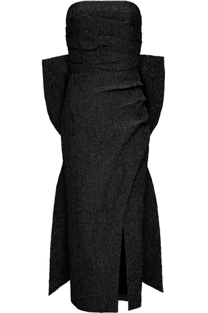 Rebecca Vallance Helene oversize-bow strapless midi dress