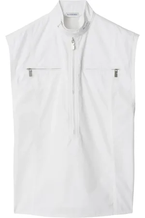 Burberry Half-zip cotton tank top