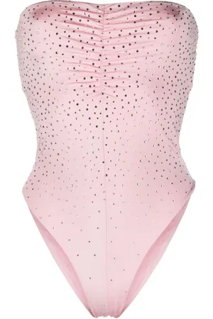 FORTE FORTE Rhinestone-embellished strapless swimsuit