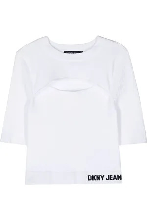 DKNY Cut-out ribbed-knit top