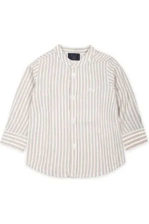 FAY Logo-embroidered striped shirt